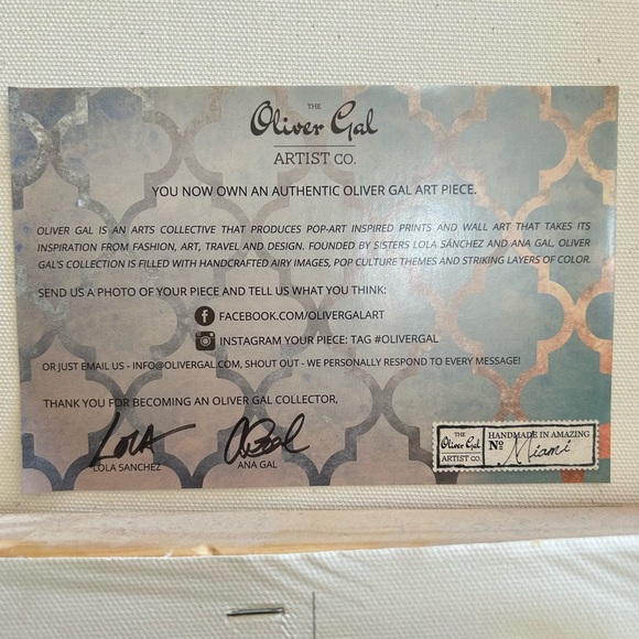 Oliver Gal art piece. PARIS CHANEL. 16X16 canvas - Picture 4 of 6